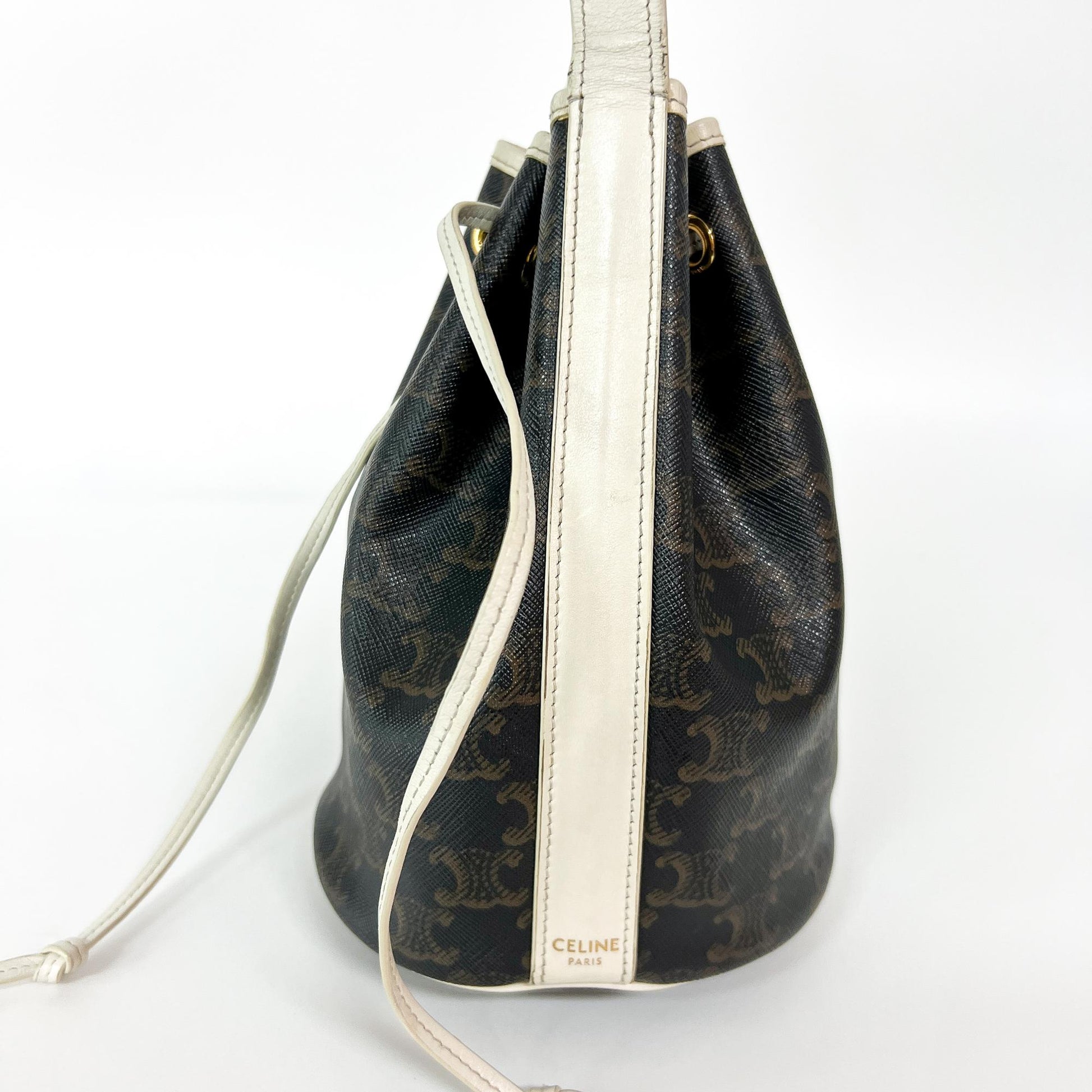 Céline Secchiello Triomphe Tela Rivestita Marrone e Crema – 24 cm - Etoilux