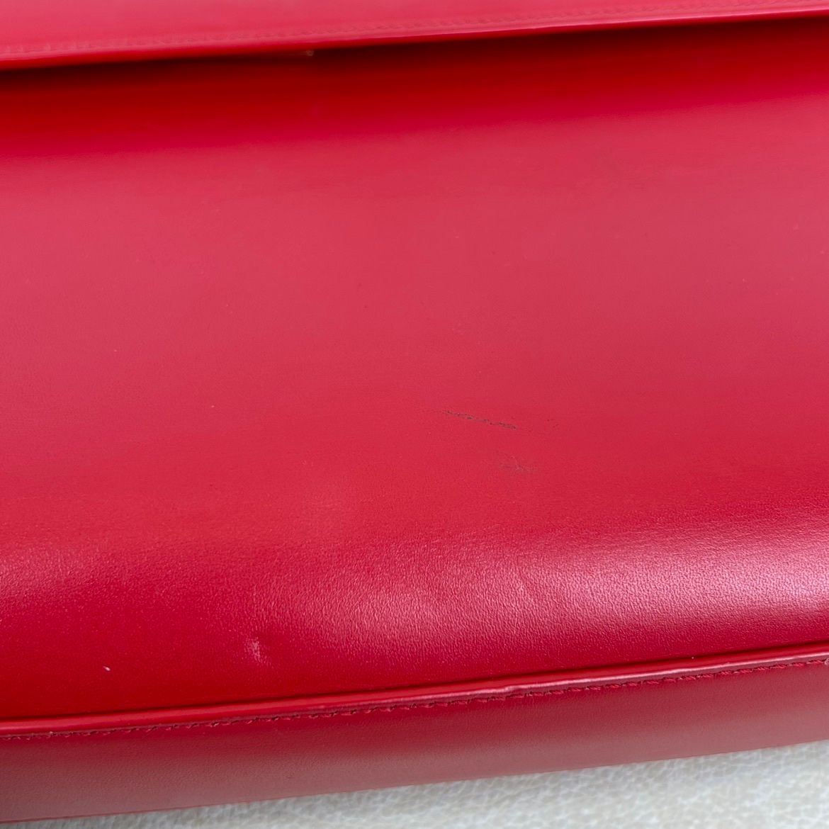 Saint Laurent Paris – Manhattan Shoulder Bag in Smooth Leather Rosso - Etoilux