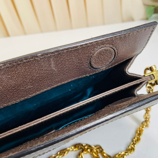 Gucci – Ophidia Canvas Retro con Tracolla in Catena – 26 × 7 × 17.5 cm - Etoilux