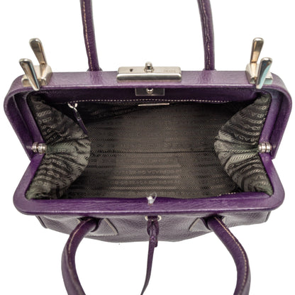 Prada Madras Cerniera Frame – Borsa da Medico in Pelle di Capra Viola (anni ’90–2000) - Etoilux