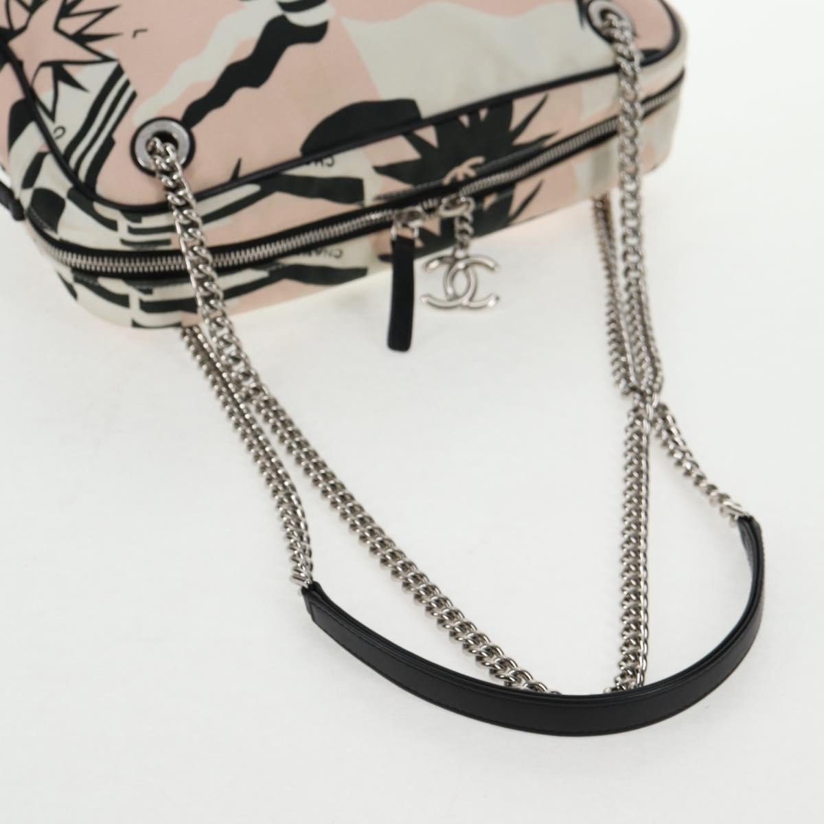 Chanel La Pausa Bay Camera Bag Tela Stampata Rosa/Avorio – 28 cm - Etoilux