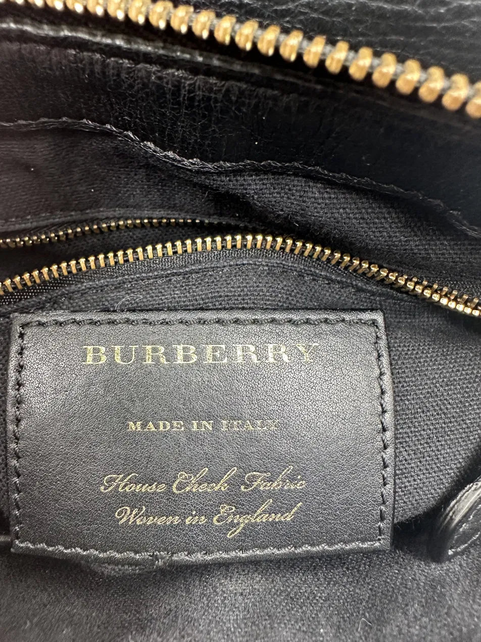 Burberry Orchard Small House Check e Pelle Nera – 27 cm - Etoilux