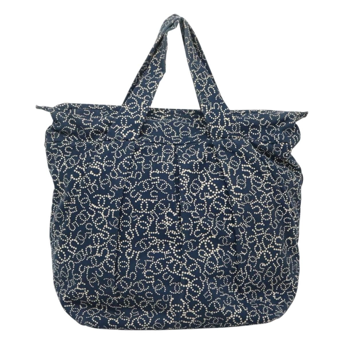 Chanel Vintage Tote Grande in Tela Stampata CC – Blu Navy - Etoilux
