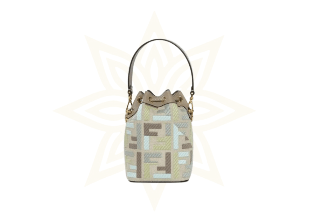 Fendi Mon Tresor Mini Bucket Bag in Tessuto FF Multicolor - Etoilux