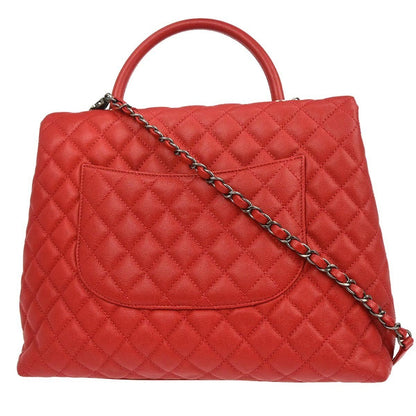Chanel Coco Handle Medium Pelle Caviar Rossa Hardware Ruthenio 2017 – 32 cm - Etoilux