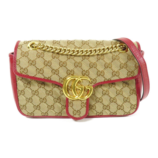 Gucci GG Marmont Small Shoulder Bag Canvas Beige Rosso – Etoilux Pre-owned Luxury