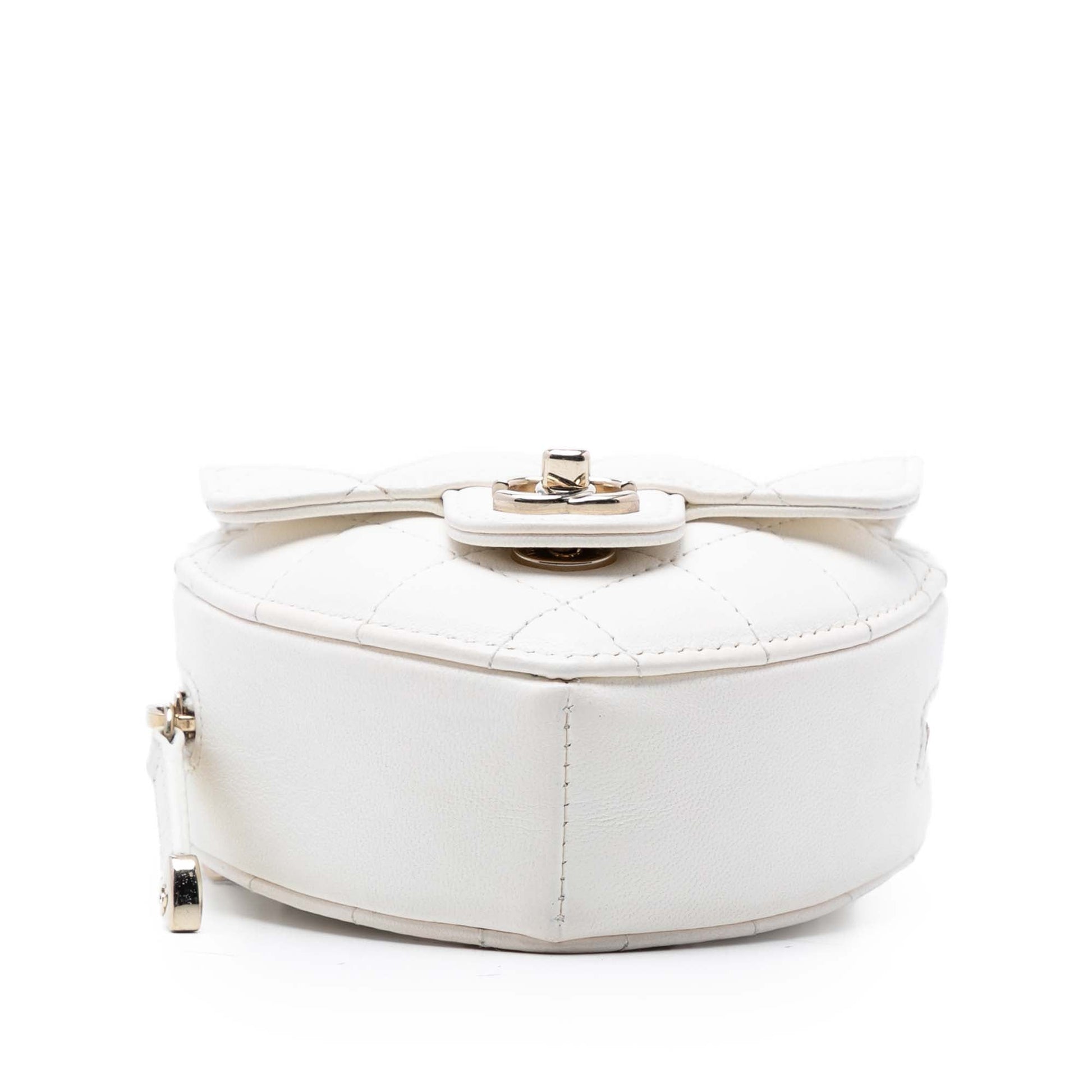 Chanel Heart Bag Pelle di Agnello Bianca – 11 cm - Etoilux