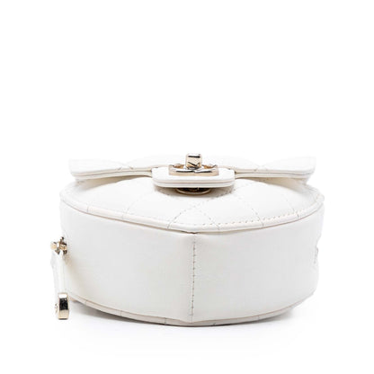 Chanel Heart Bag Pelle di Agnello Bianca – 11 cm - Etoilux