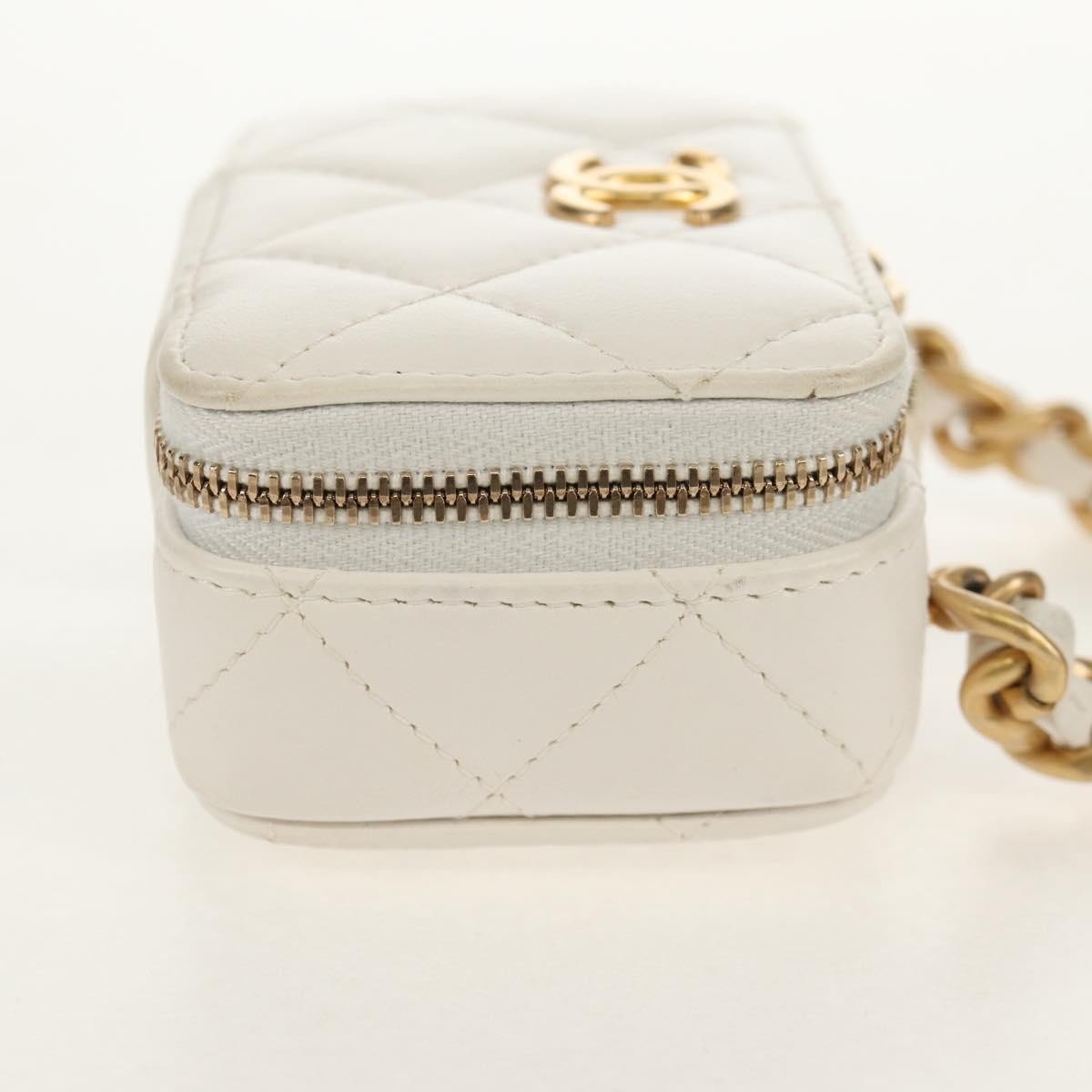 Chanel CC Zip Mini Bag Pelle di Agnello Bianco Latte – 11 cm - Etoilux