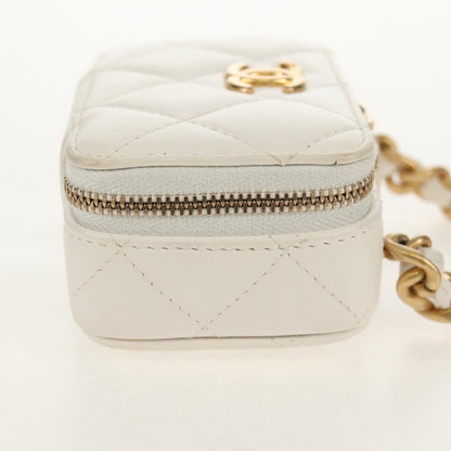 Chanel CC Zip Mini Bag Pelle di Agnello Bianco Latte – 11 cm - Etoilux