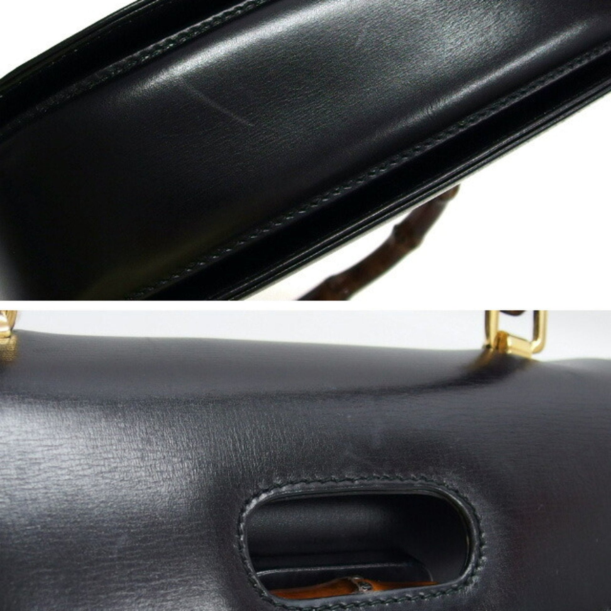 Gucci Bamboo Top Handle Bag in pelle nera – 21 cm - Etoilux
