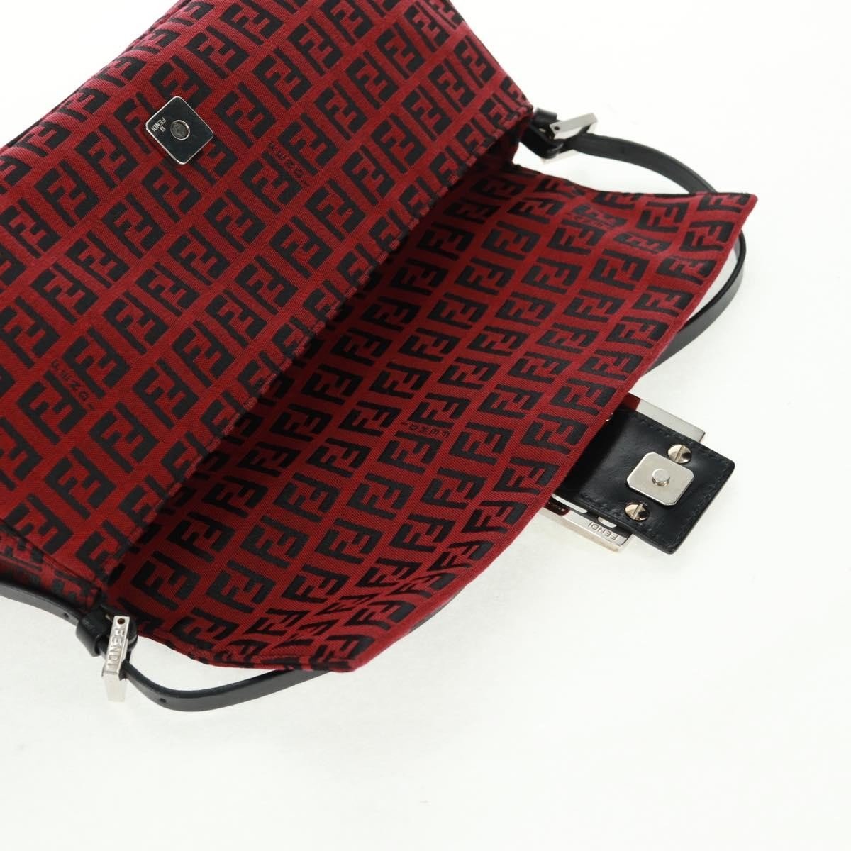 Fendi Mamma Baguette Zucchino Canvas Rosso/Nero – Misura Media - Etoilux