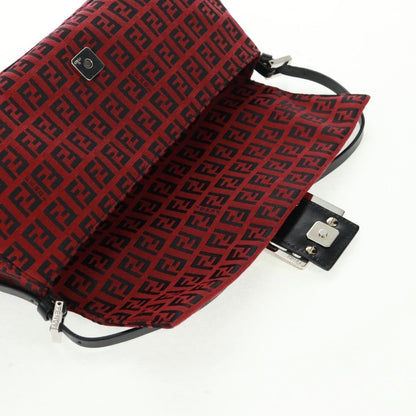 Fendi Mamma Baguette Zucchino Canvas Rosso/Nero – Misura Media - Etoilux