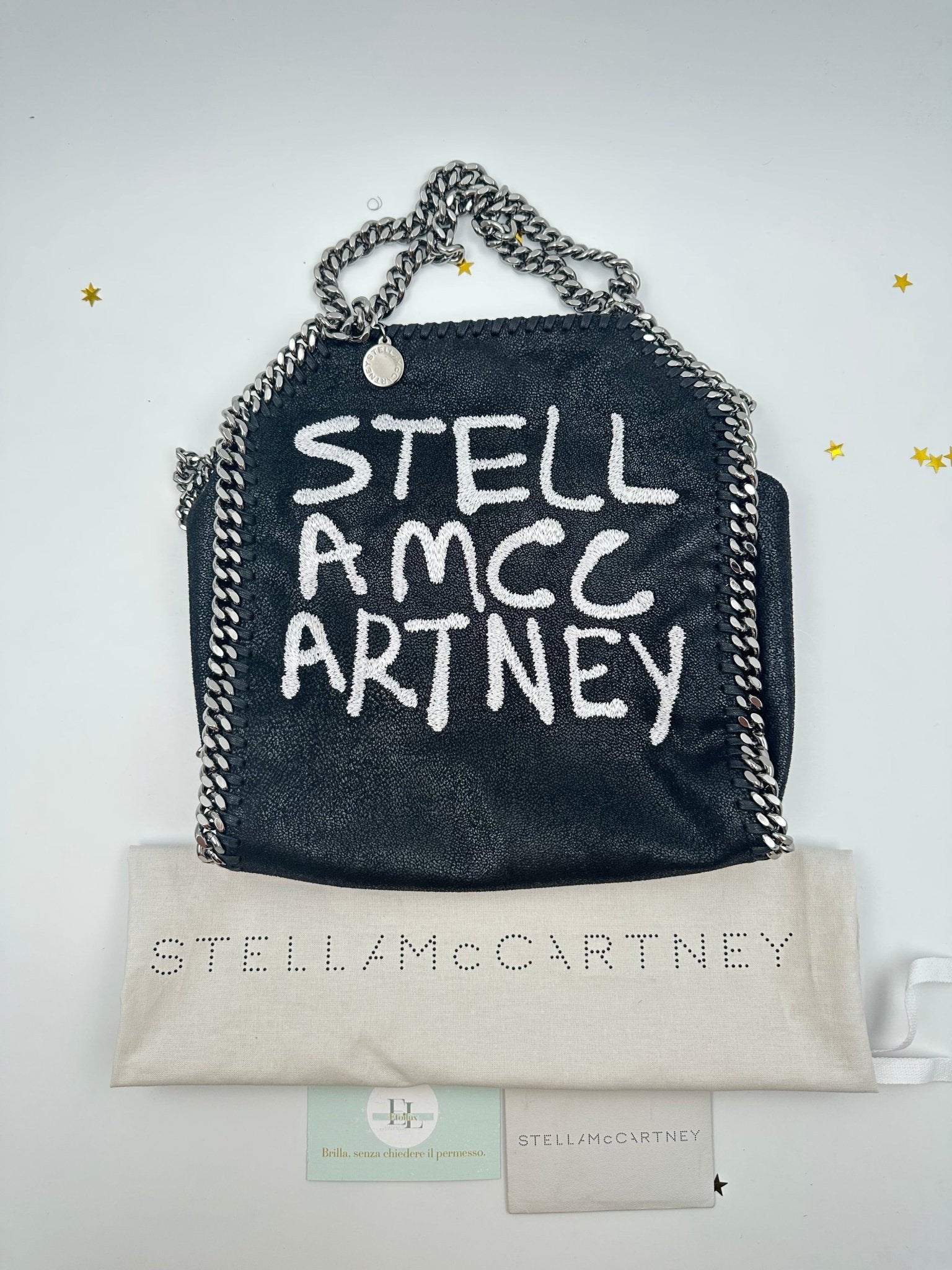 Stella McCartney Falabella Mini Graffiti Logo – Nero - Etoilux