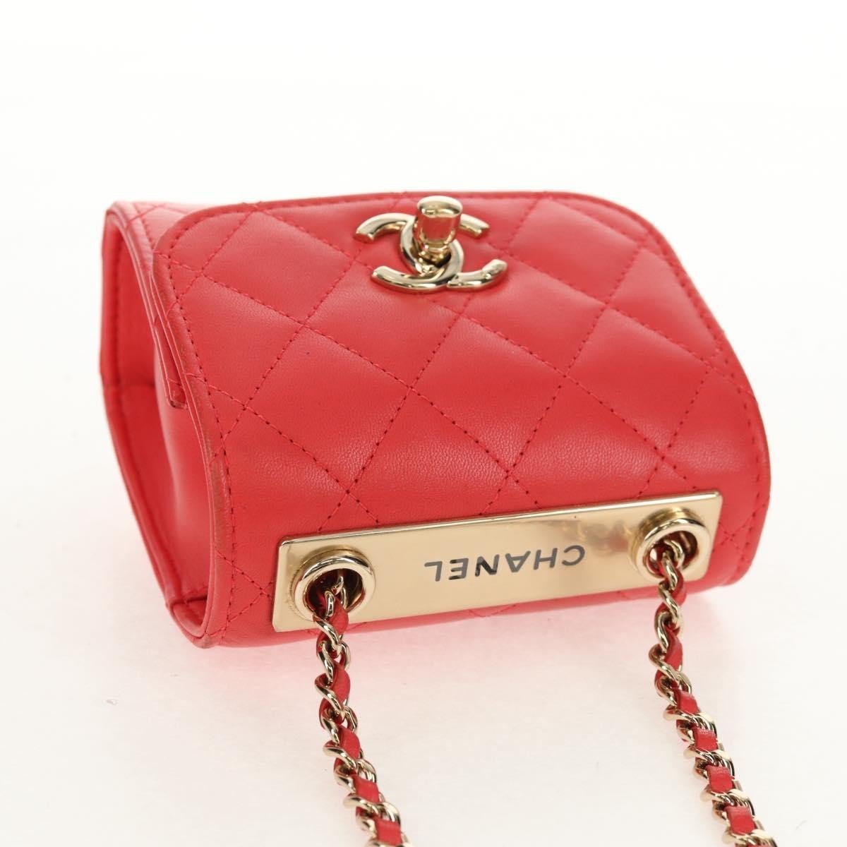 Chanel Trendy CC Small Flap Bag Pelle di Agnello Rossa Hardware Dorato - Etoilux