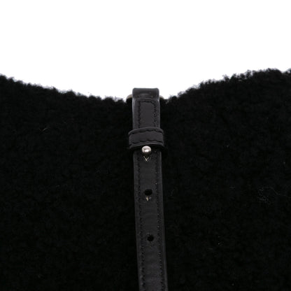 Saint Laurent – Borsa a Tracolla in Shearling Nero – 2018 - Etoilux