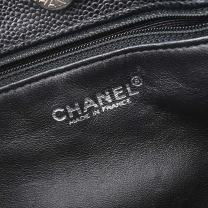 Chanel Mademoiselle Chain Shopping Bag Caviar Nero Hardware Argento – 28 cm - Etoilux
