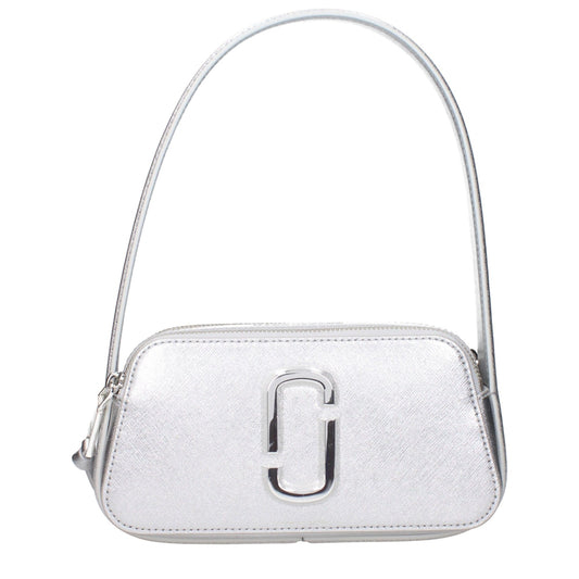 Marc Jacobs – Mini Borsa a Spalla in Pelle Saffiano Argento - Etoilux