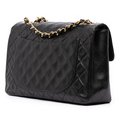 Chanel Maxi XL Single Flap in Pelle di Agnello – Nero (1994 - 1996) - Etoilux