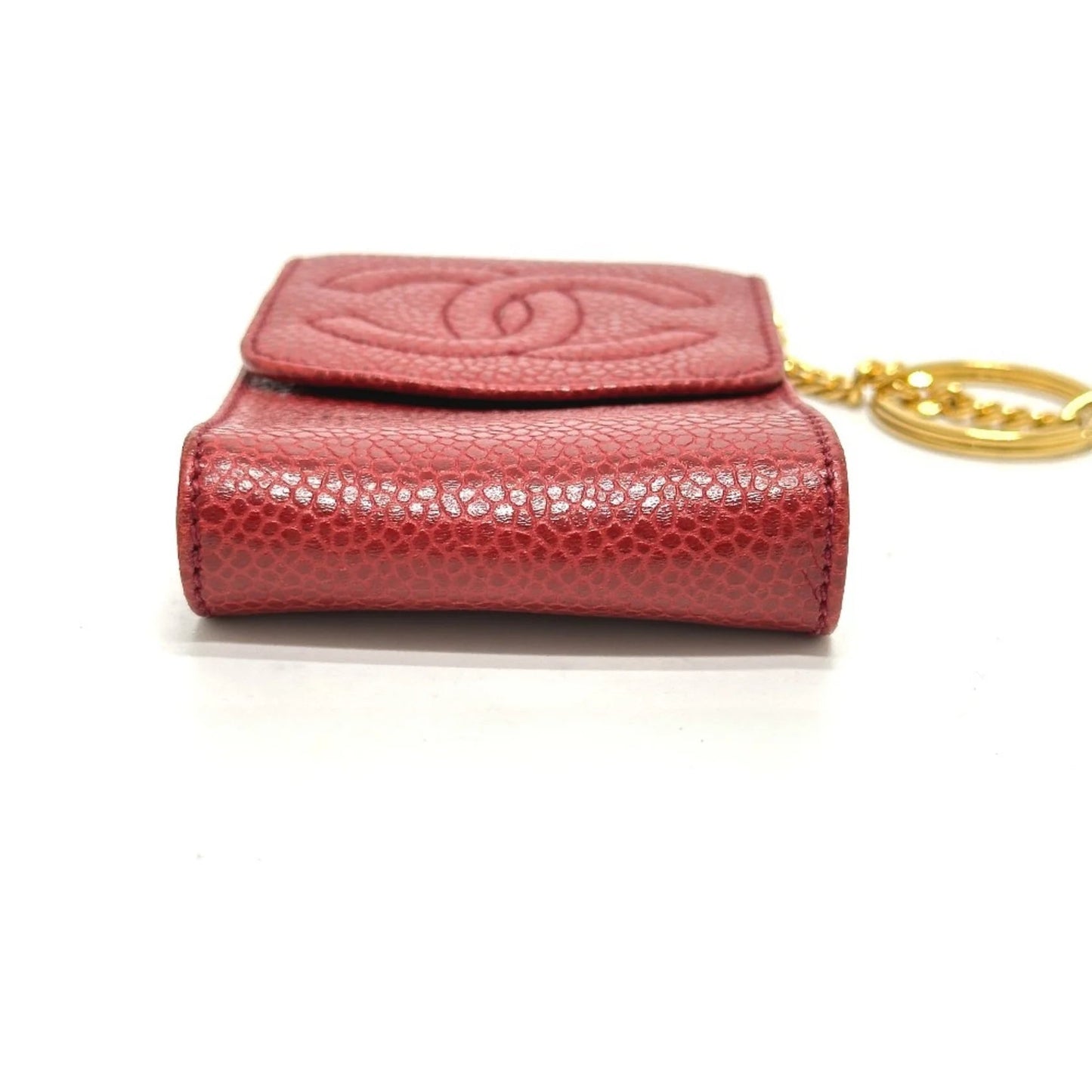 Chanel Portasigari con Catena – Pelle Caviar Rossa - Etoilux