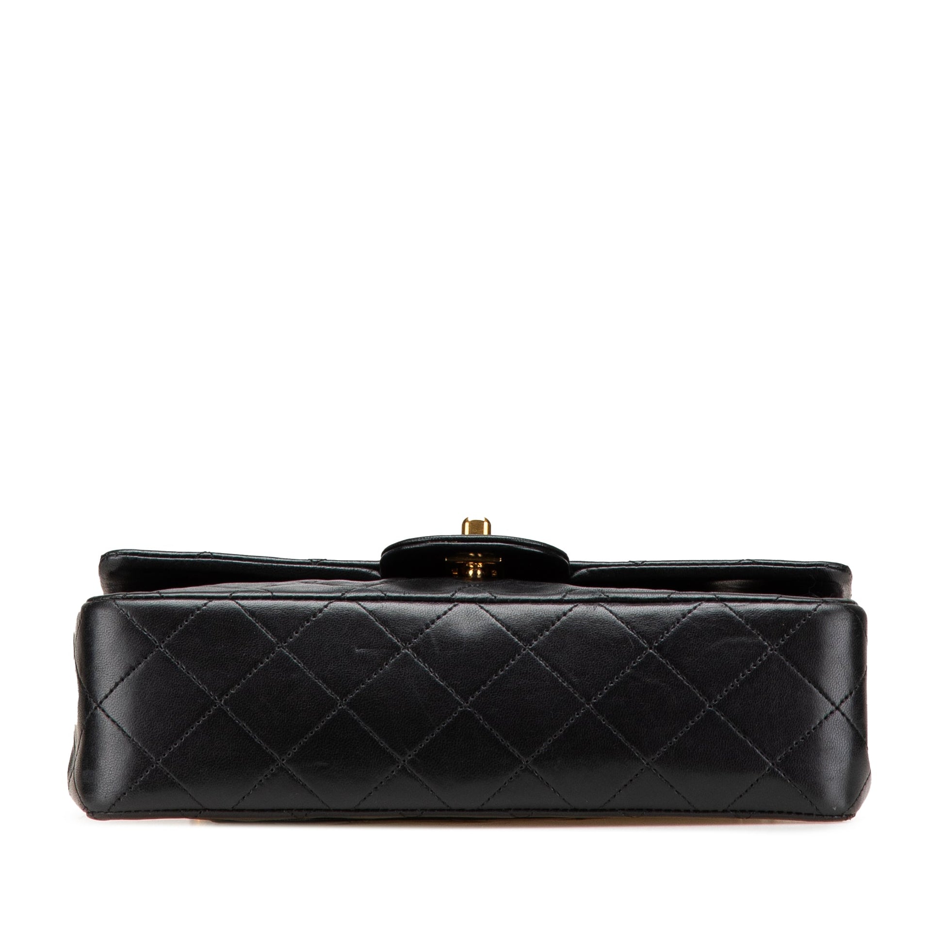 Chanel – Classic Flap Small Double Flap in Pelle di Agnello Nera - Etoilux
