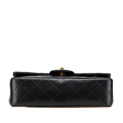 Chanel – Classic Flap Small Double Flap in Pelle di Agnello Nera - Etoilux