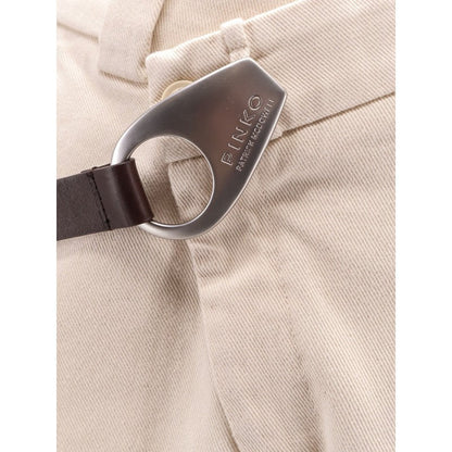 PINKO – Pantaloni in cotone con chiusura incrociata e cintura design - Etoilux