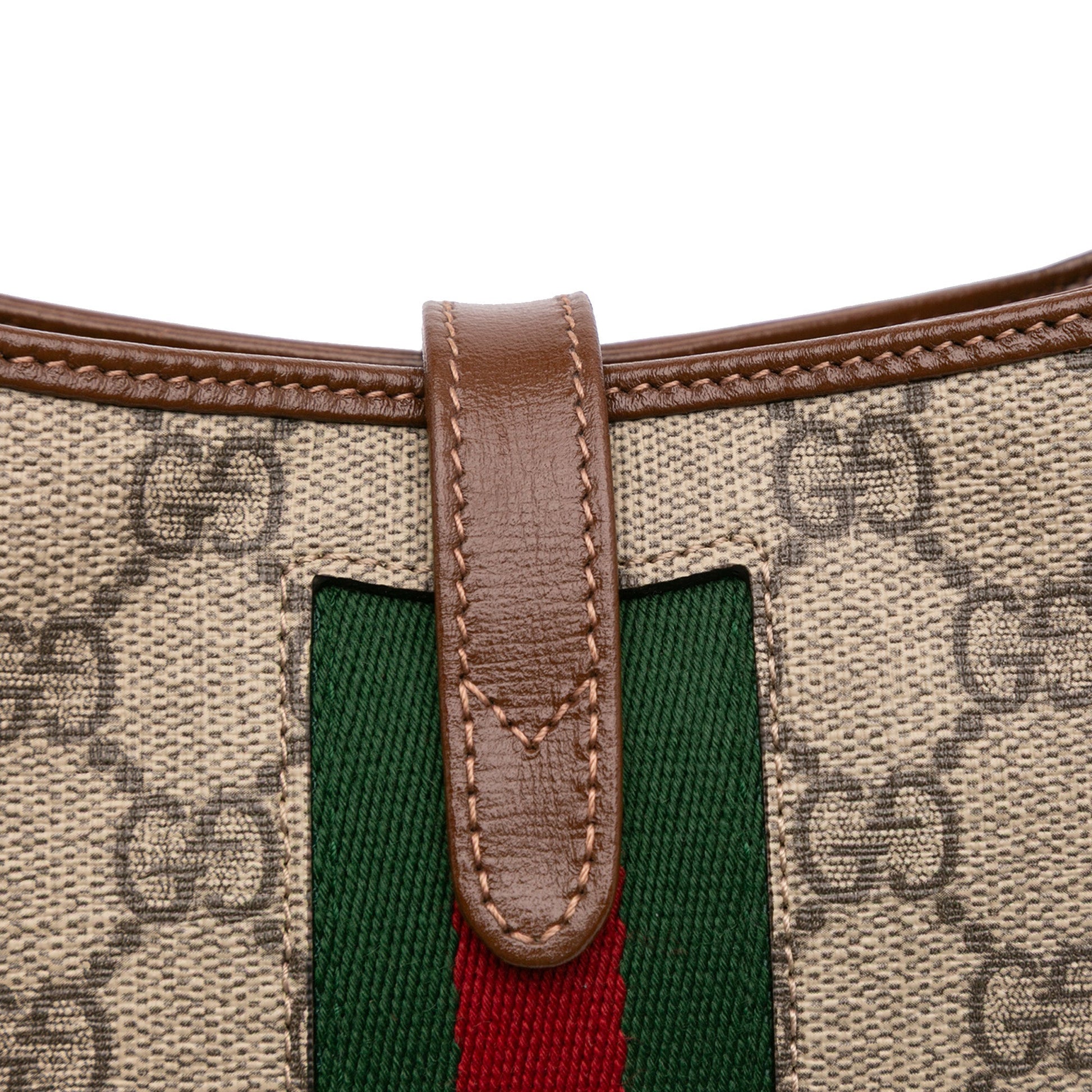Gucci – Jackie 1961 Mini in tela GG Supreme con finiture in pelle – Marrone – 13 x 19 x 3 cm - Etoilux