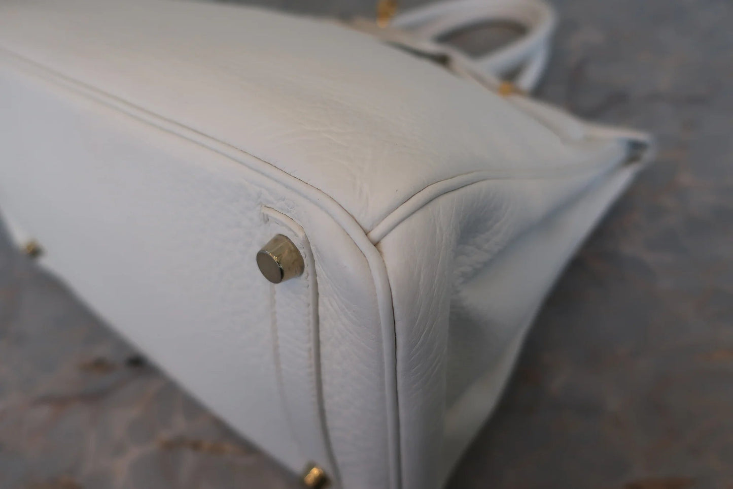 Hermès Birkin 30 Taurillon Clémence Blanc Hardware Dorato — 2008 - Etoilux