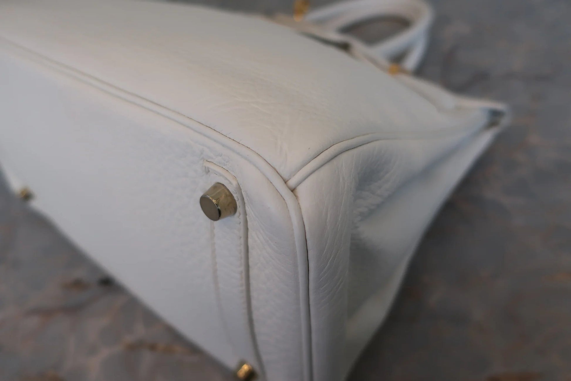 Hermès Birkin 30 Taurillon Clémence Blanc Hardware Dorato — 2008 - Etoilux