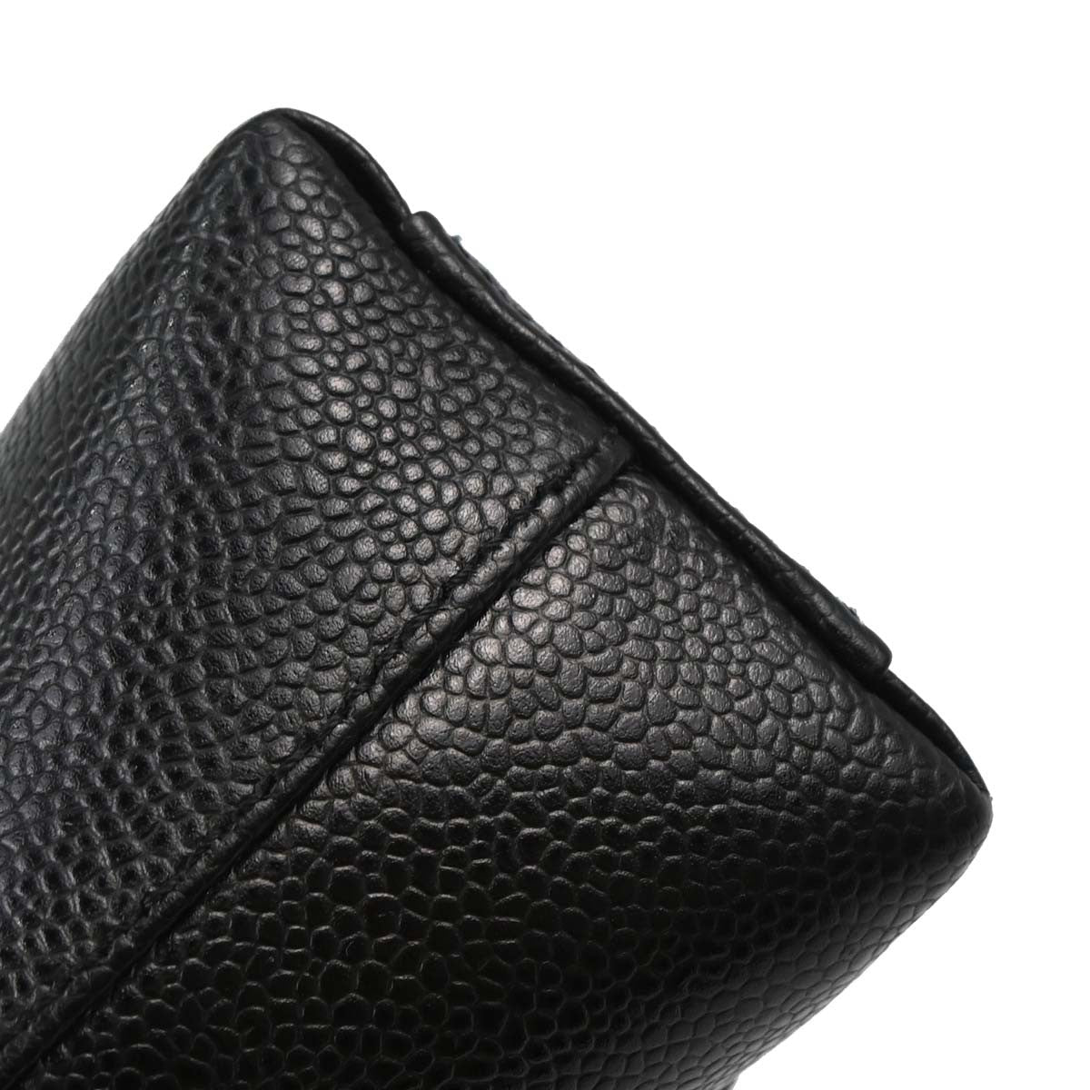 Chanel Mademoiselle Chain Shopping Bag Caviar Nero Hardware Argento – 28 cm - Etoilux