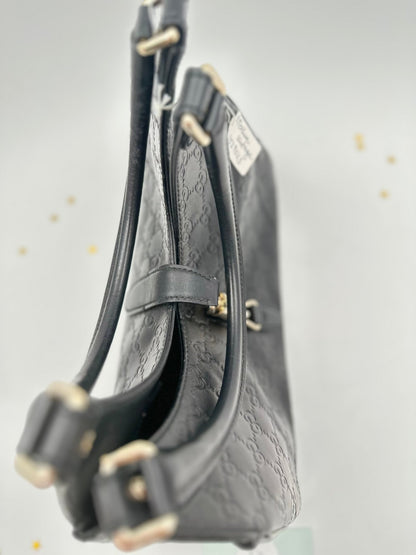 Gucci Jackie Medium in pelle Guccissima nera – 2000s - Etoilux