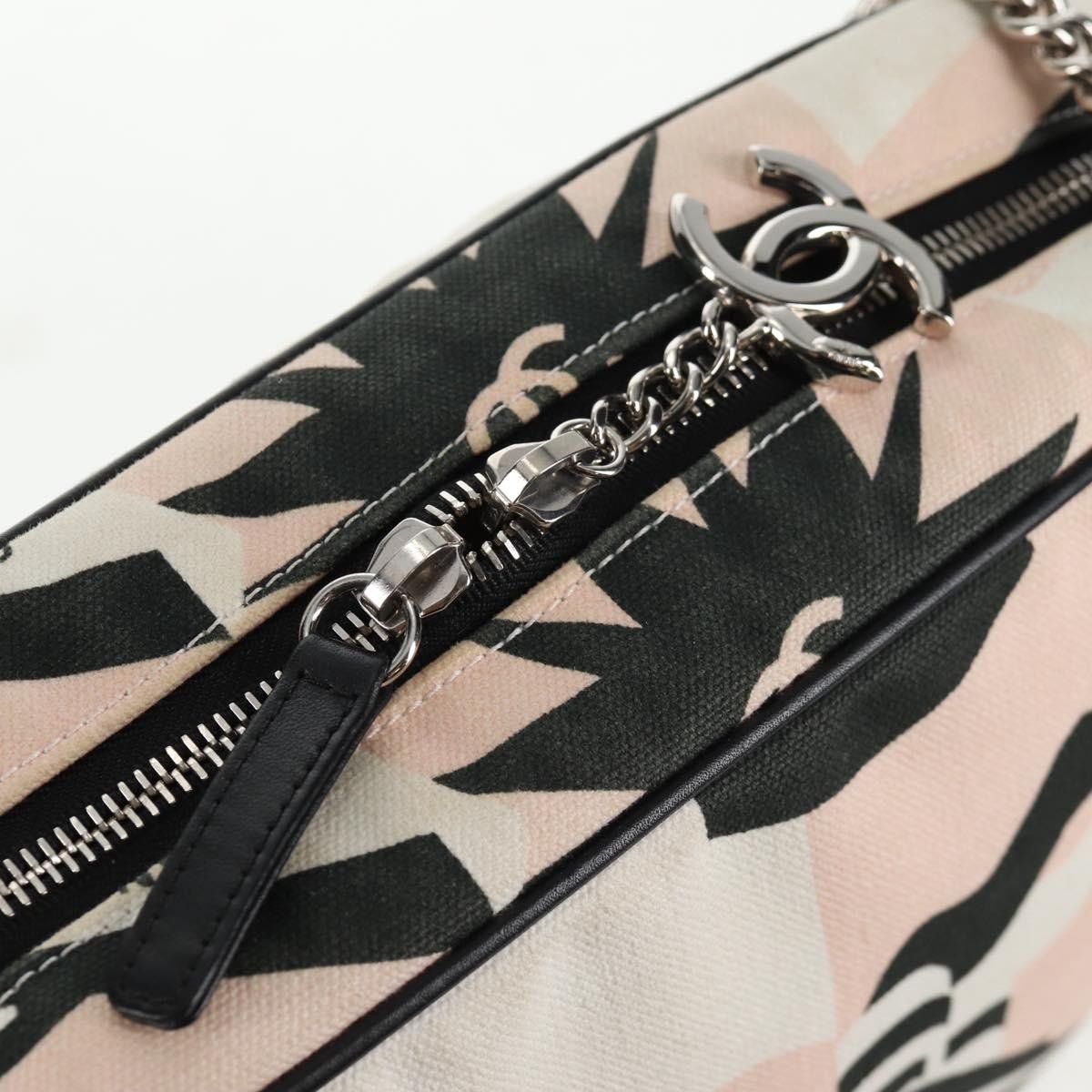 Chanel La Pausa Bay Camera Bag Tela Stampata Rosa/Avorio – 28 cm - Etoilux