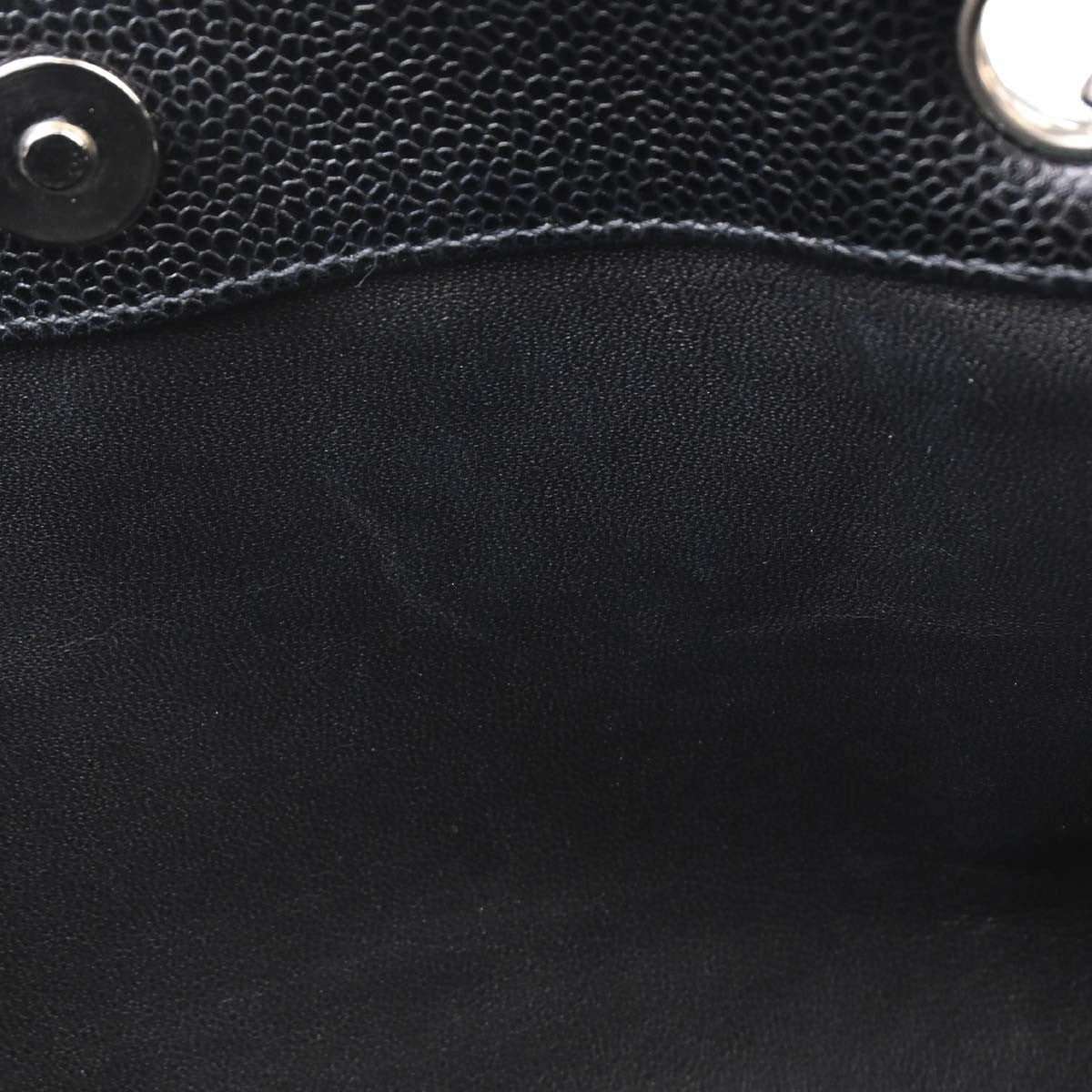 Chanel Mademoiselle Chain Shopping Bag Caviar Nero Hardware Argento – 28 cm - Etoilux