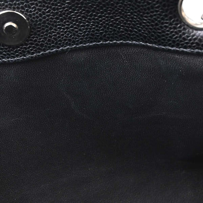 Chanel Mademoiselle Chain Shopping Bag Caviar Nero Hardware Argento – 28 cm - Etoilux