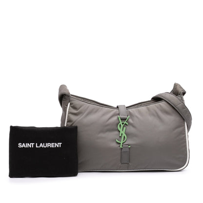 saint laurent le 5 a 7 hobo nylon grigio monogramma verde menta 