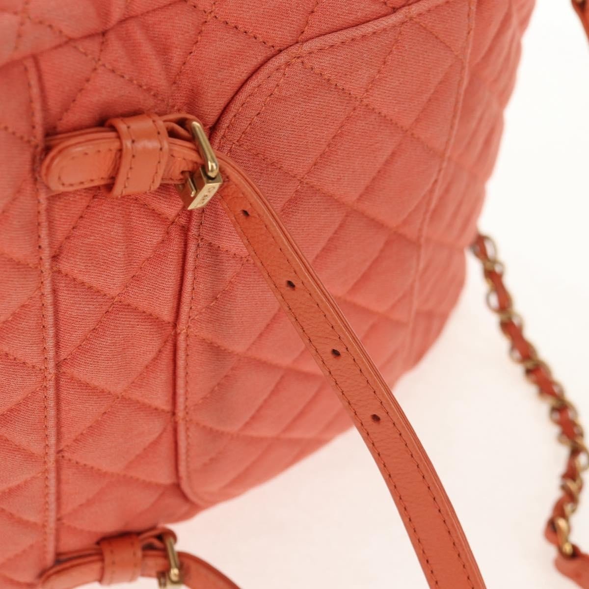 Chanel Zaino Denim Trapuntato Corallo Hardware Dorato – 20 cm - Etoilux