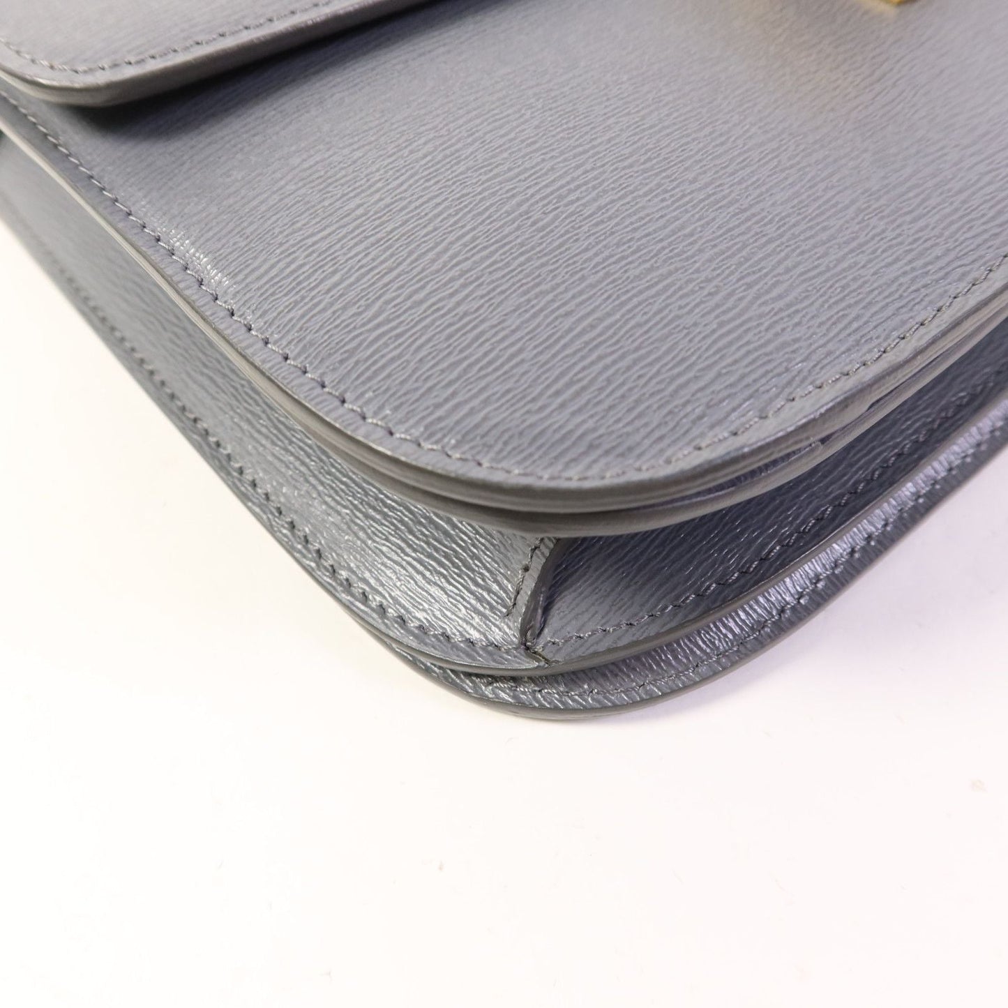 Céline Classic Box Medium Liséré Grigio Ardesia Hardware Dorato – 23 cm - Etoilux