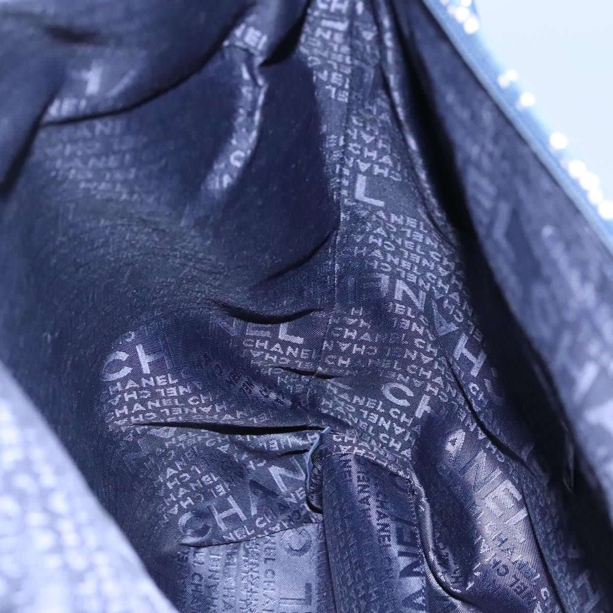 Chanel Vintage Tote Grande in Tela Stampata CC – Blu Navy - Etoilux