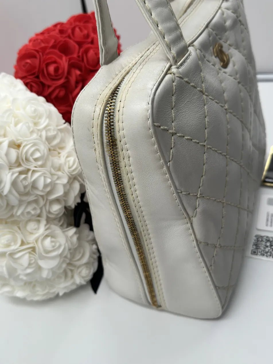 Chanel Wild Stitch Tote Pelle Agnello Off - White — Serie 6 - Etoilux