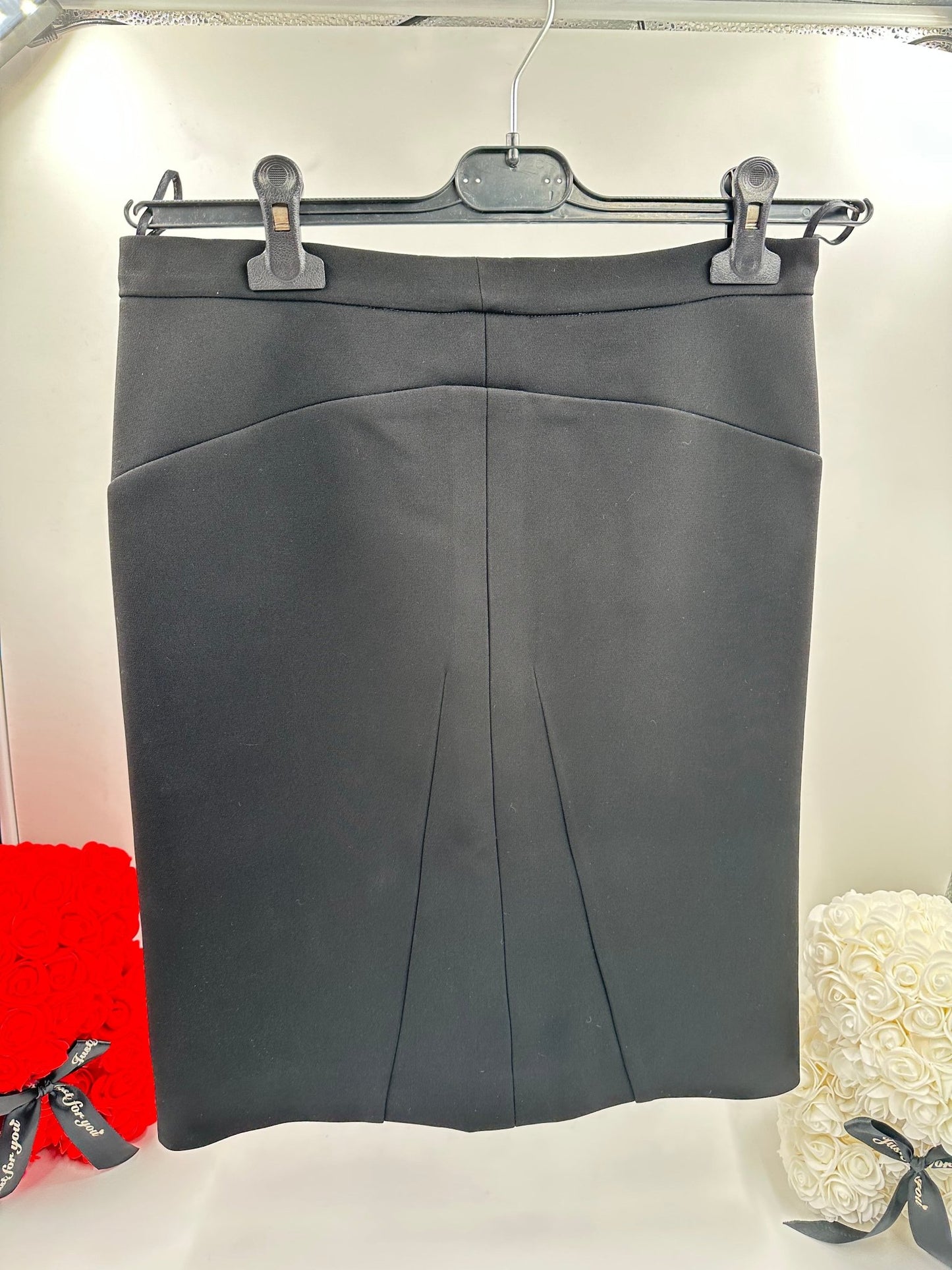 Gonna Miu Miu nera con zip frontale oro taglia 46