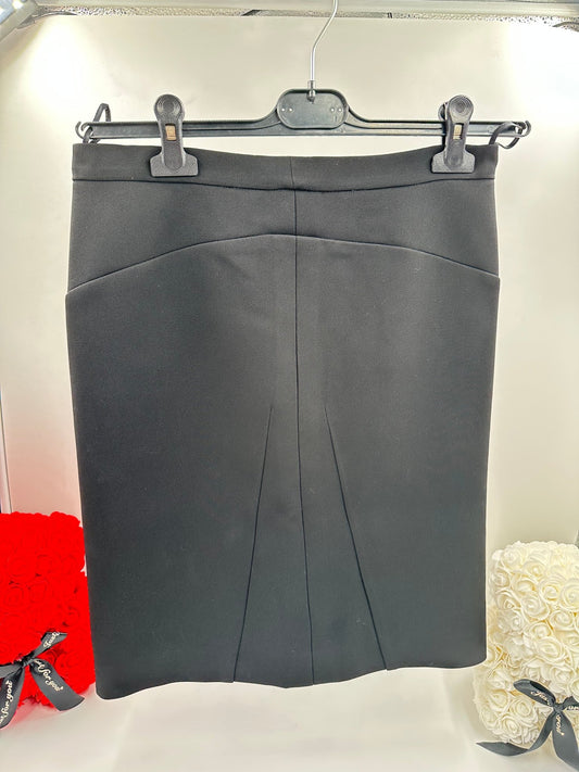 Gonna Miu Miu nera con zip frontale oro taglia 46