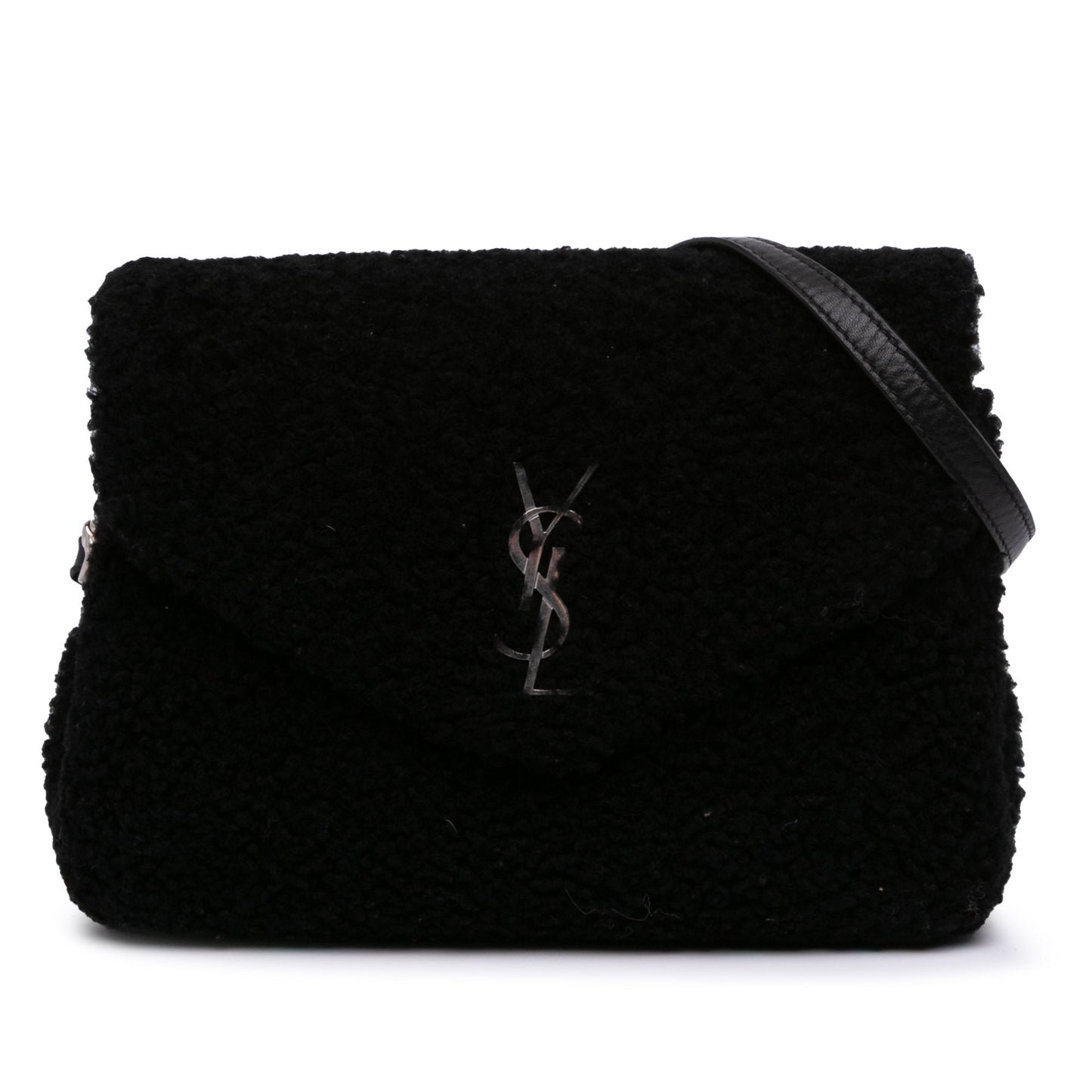 Saint Laurent – Borsa a Tracolla in Shearling Nero – 2018 - Etoilux