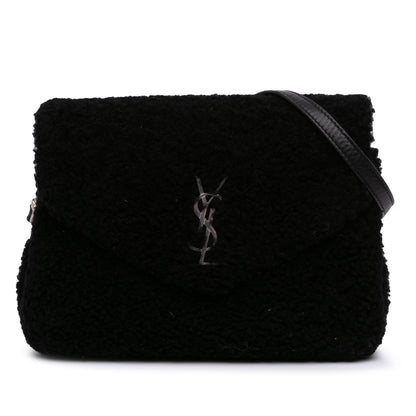 Saint Laurent – Borsa a Tracolla in Shearling Nero – 2018 - Etoilux