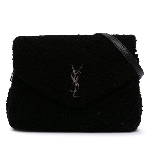 Saint Laurent – Borsa a Tracolla in Shearling Nero – 2018 - Etoilux