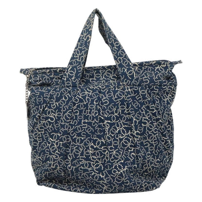 Chanel Vintage Tote Grande in Tela Stampata CC – Blu Navy - Etoilux