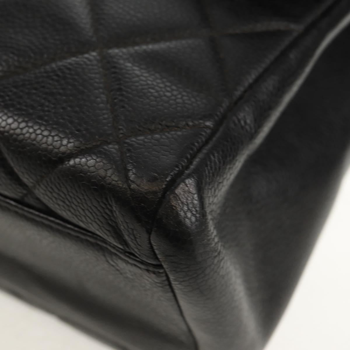 Chanel Single Flap Vintage Pelle Caviar Nera Hardware Oro – 27 cm - Etoilux