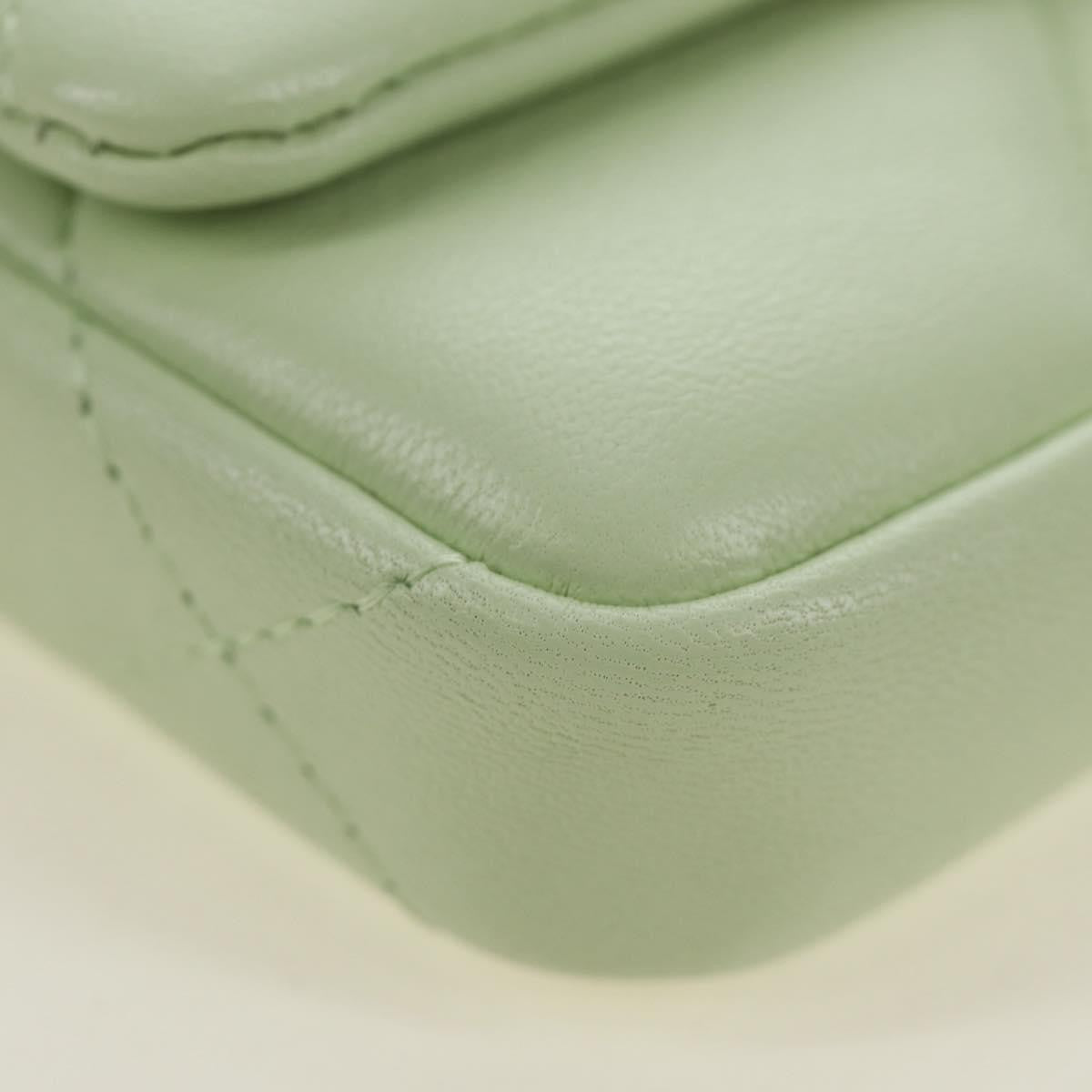 Chanel 19 Portamonete con Patta e Catena Pelle Agnello Verde Menta 2021 – 10 cm - Etoilux