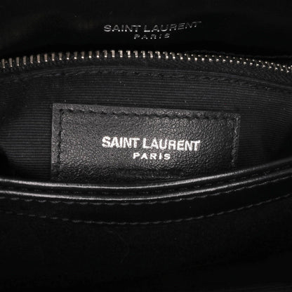 Saint Laurent Loulou Toy in Cotone Bandana Nero con Dettagli in Rafia – 2018 - Etoilux