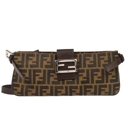 Fendi – Baguette Pochette in Tela FF Zucca Marrone - Etoilux